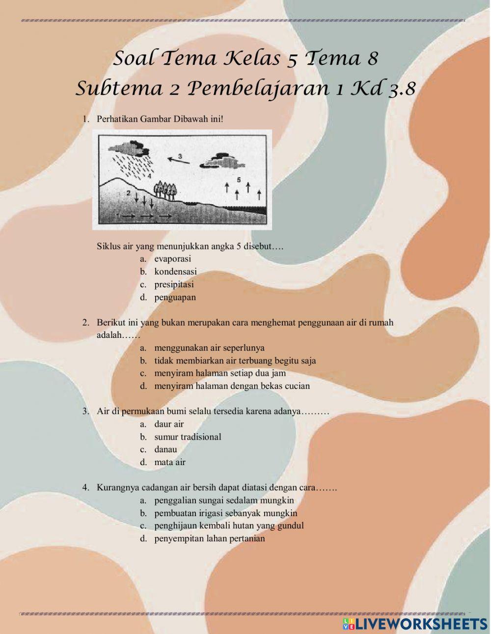 Soal Tema 8 Subtema