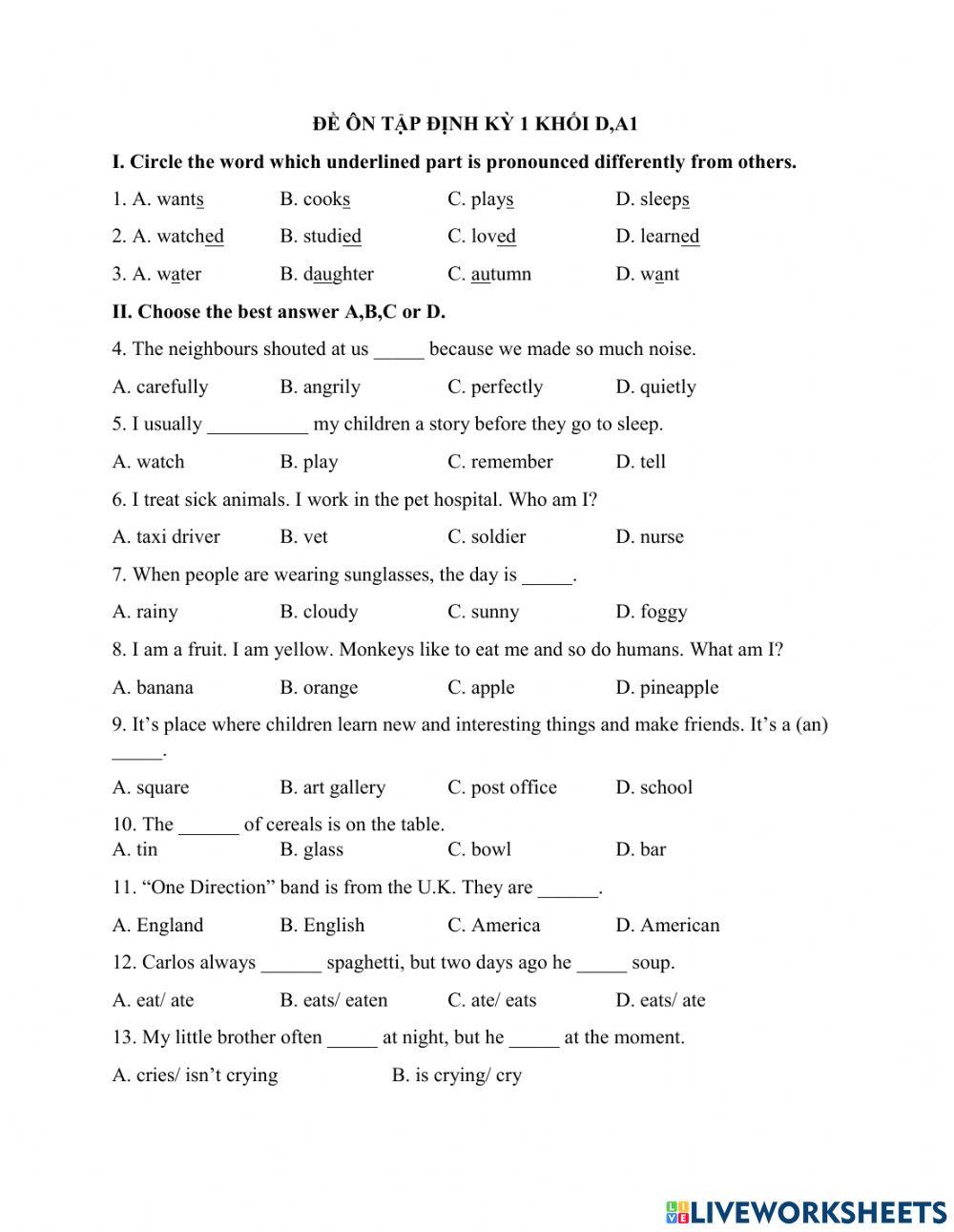 Ôn tập ĐK1 số 2