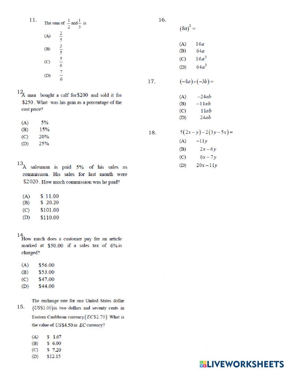 Lessons End of Term 1 2021 Test