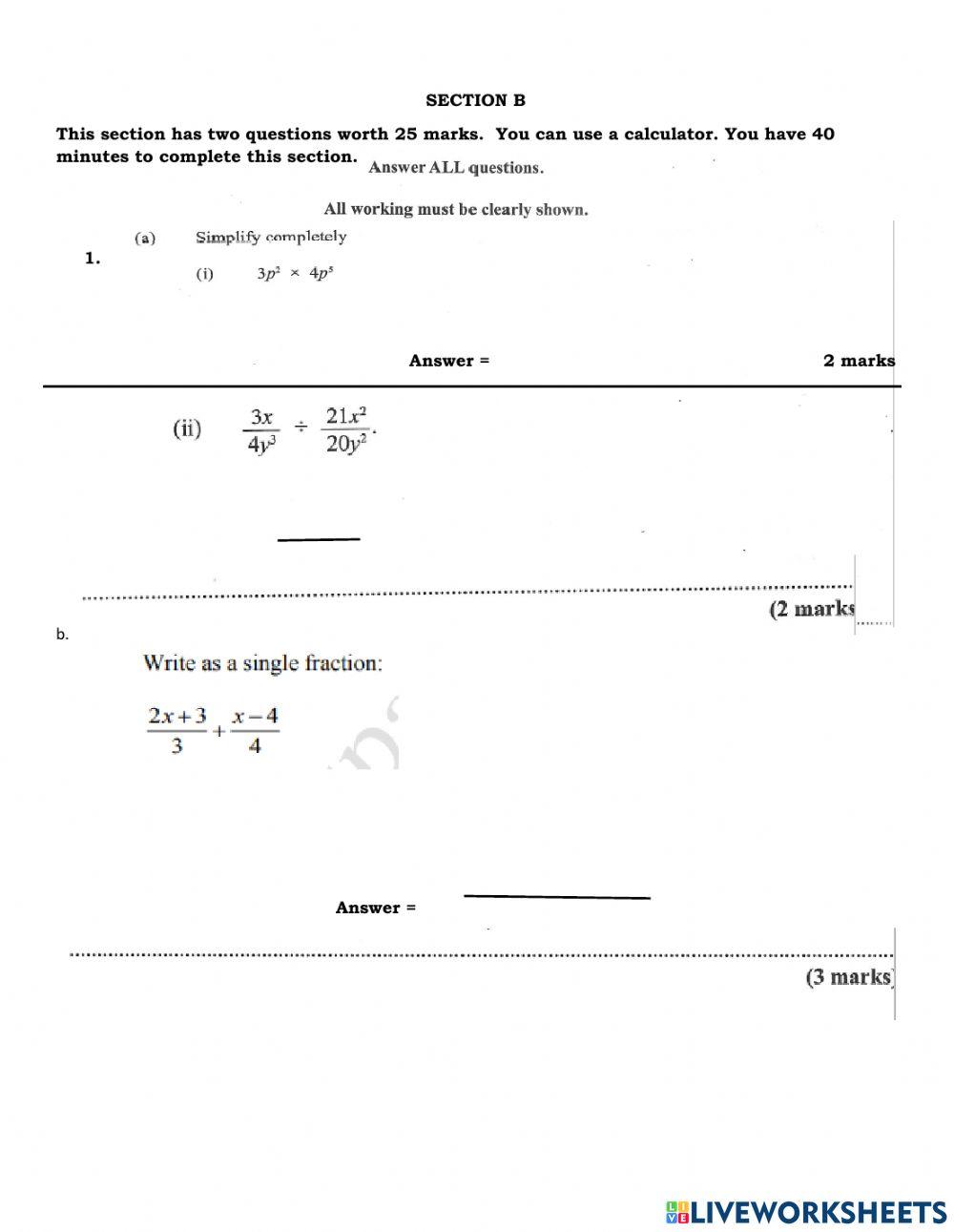 Lessons End of Term 1 2021 Test