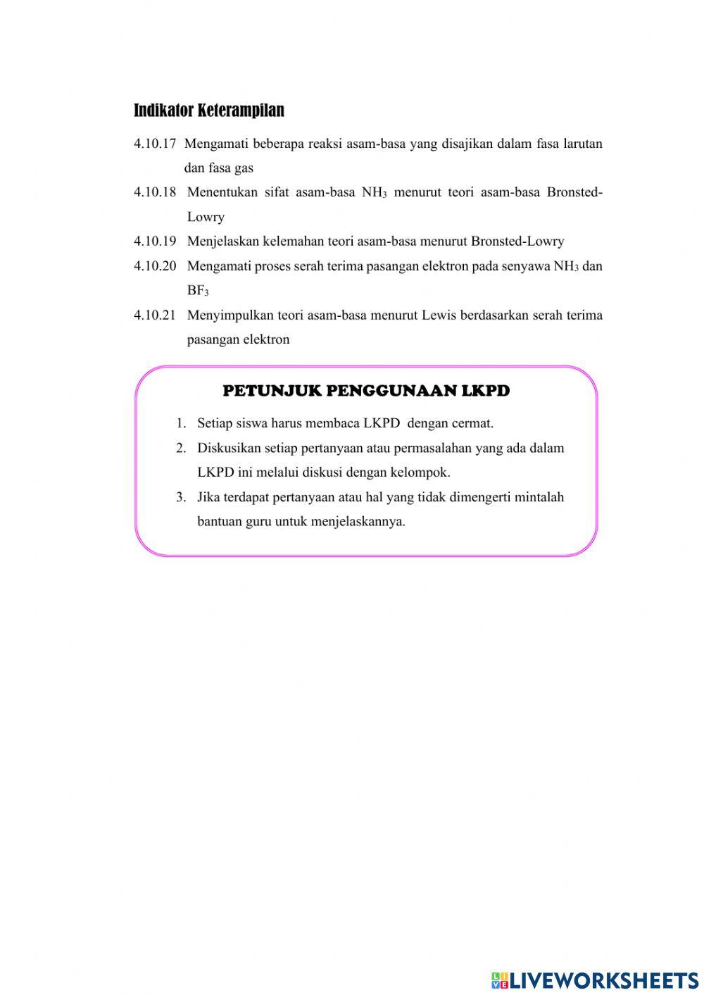E-lkpd teori asam basa lewis