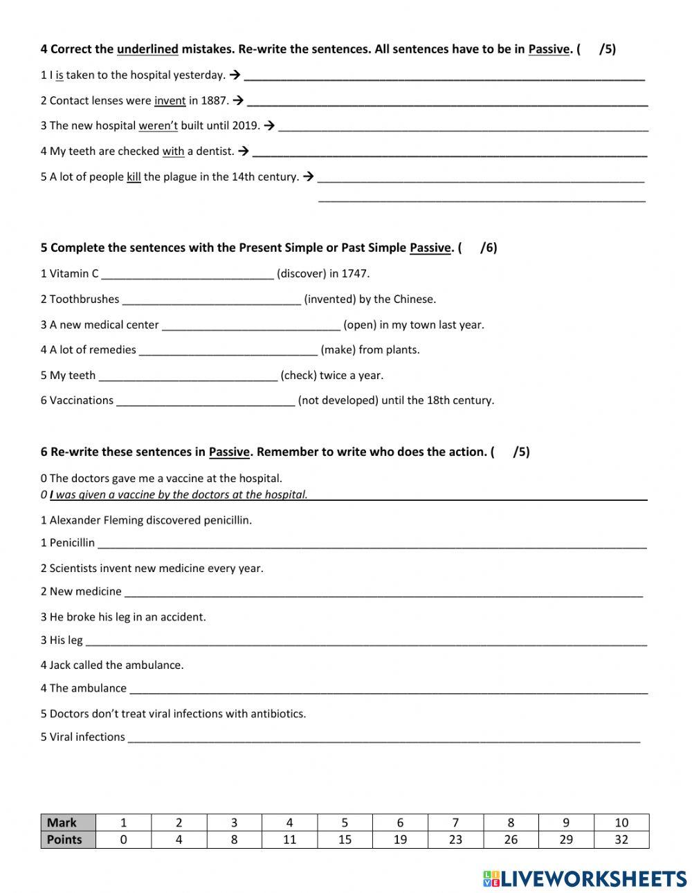 Test health worksheet Live Worksheets