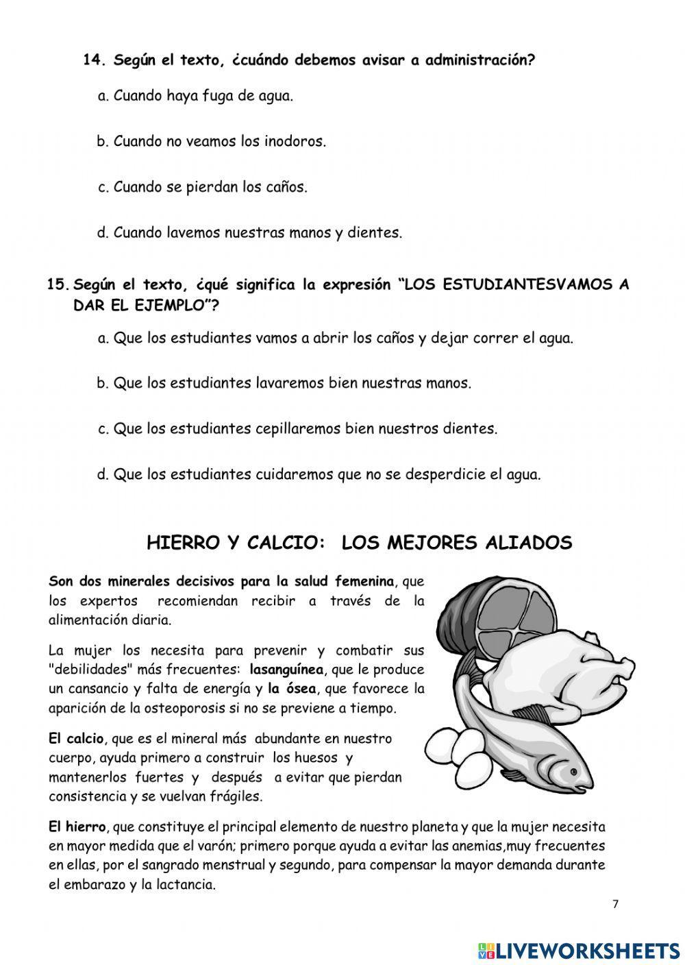 Evaluación comprensión lectora