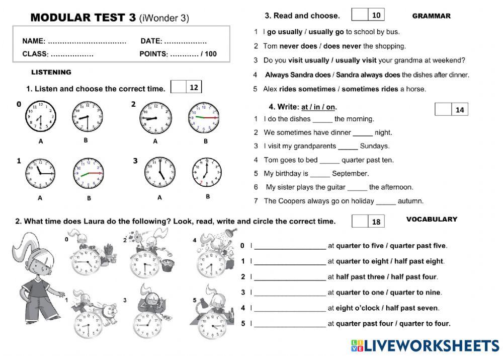 Module test 3 (iWonder 3)