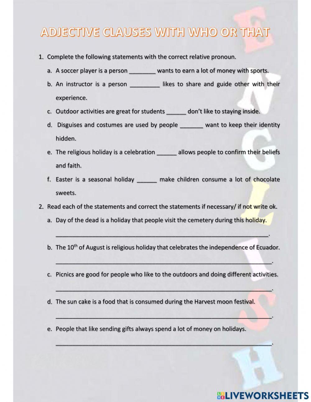 Holiday - tradition (U7)