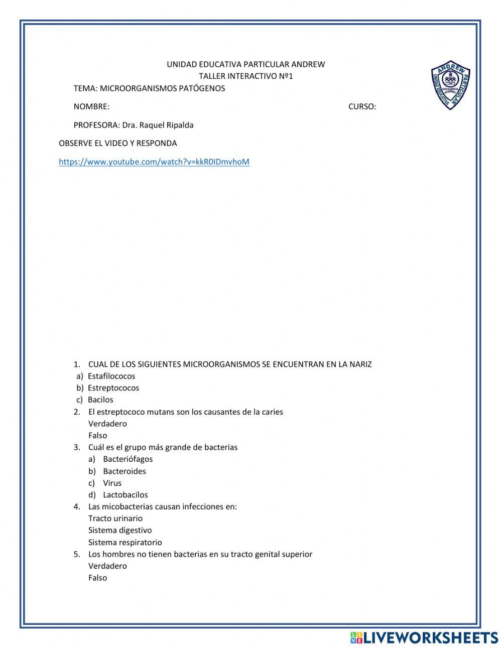 Microorganismos patógenos