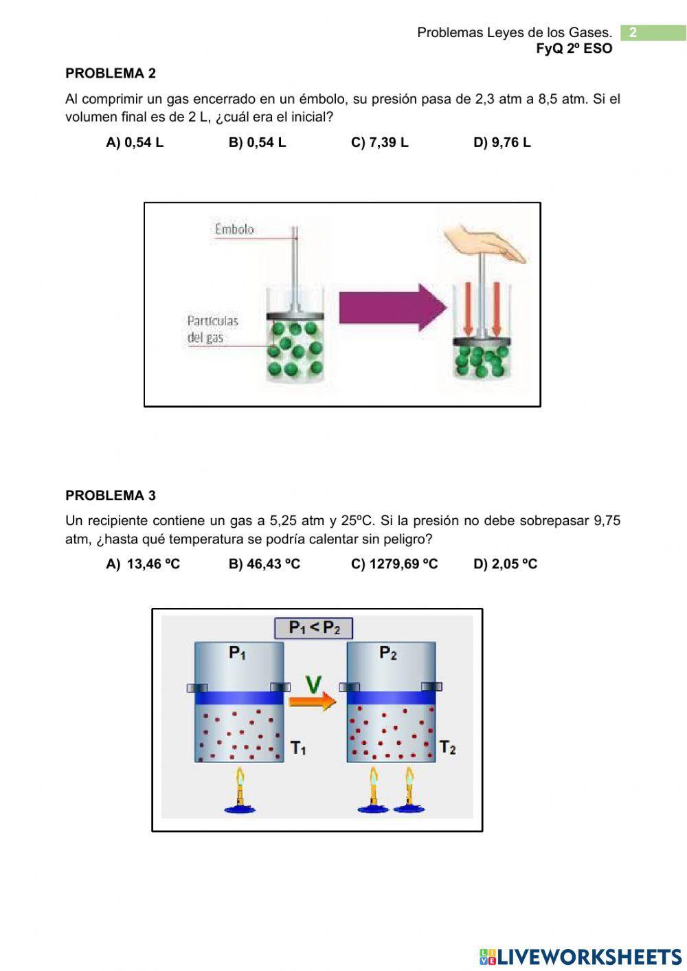 Problemas Leyes de los Gases