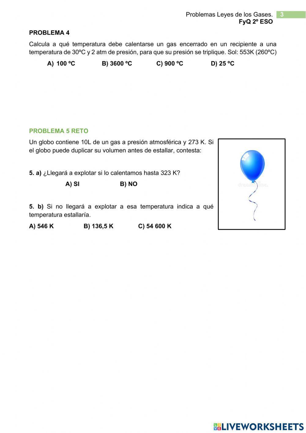 Problemas Leyes de los Gases