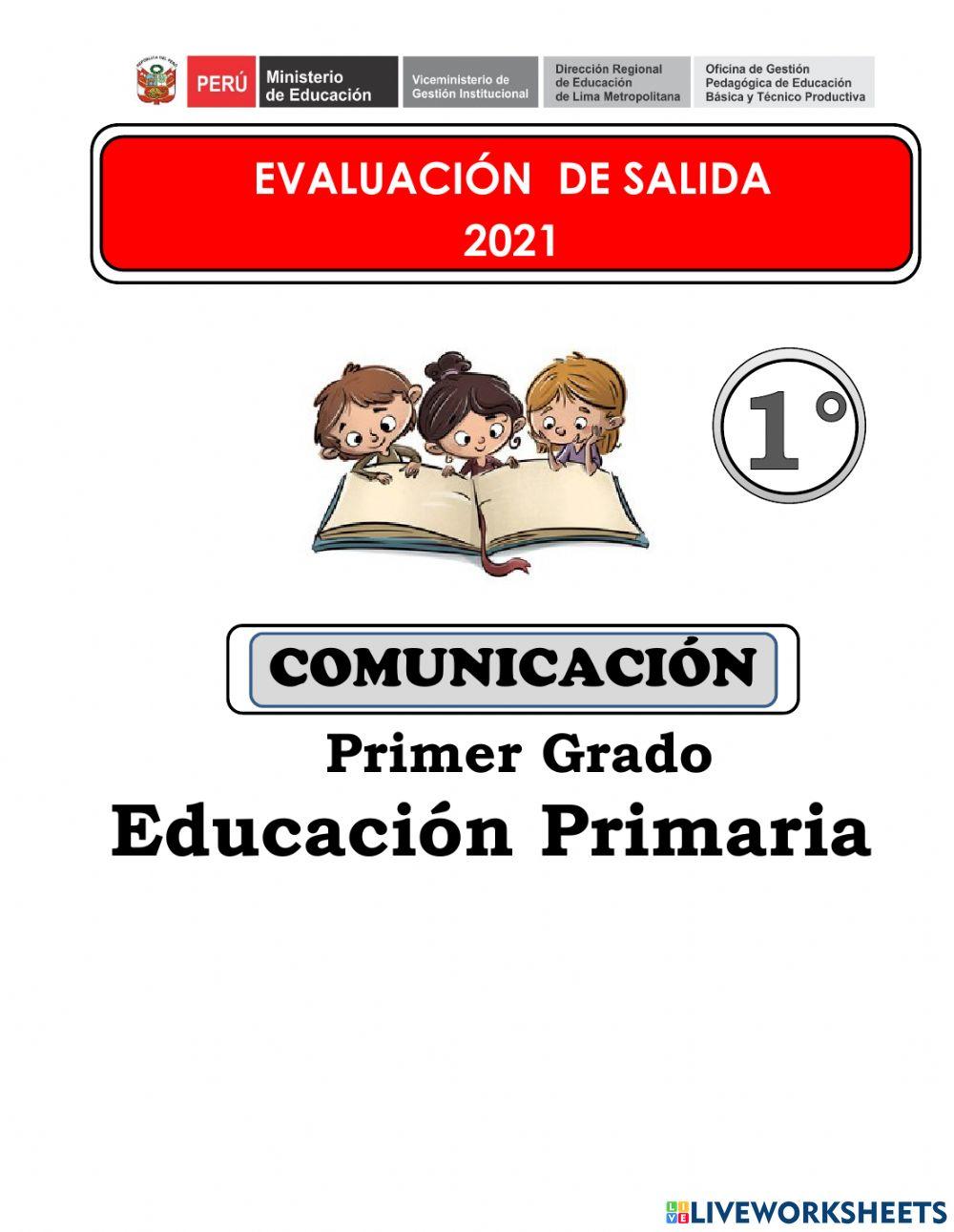Evaluación de comunicación 1° grado