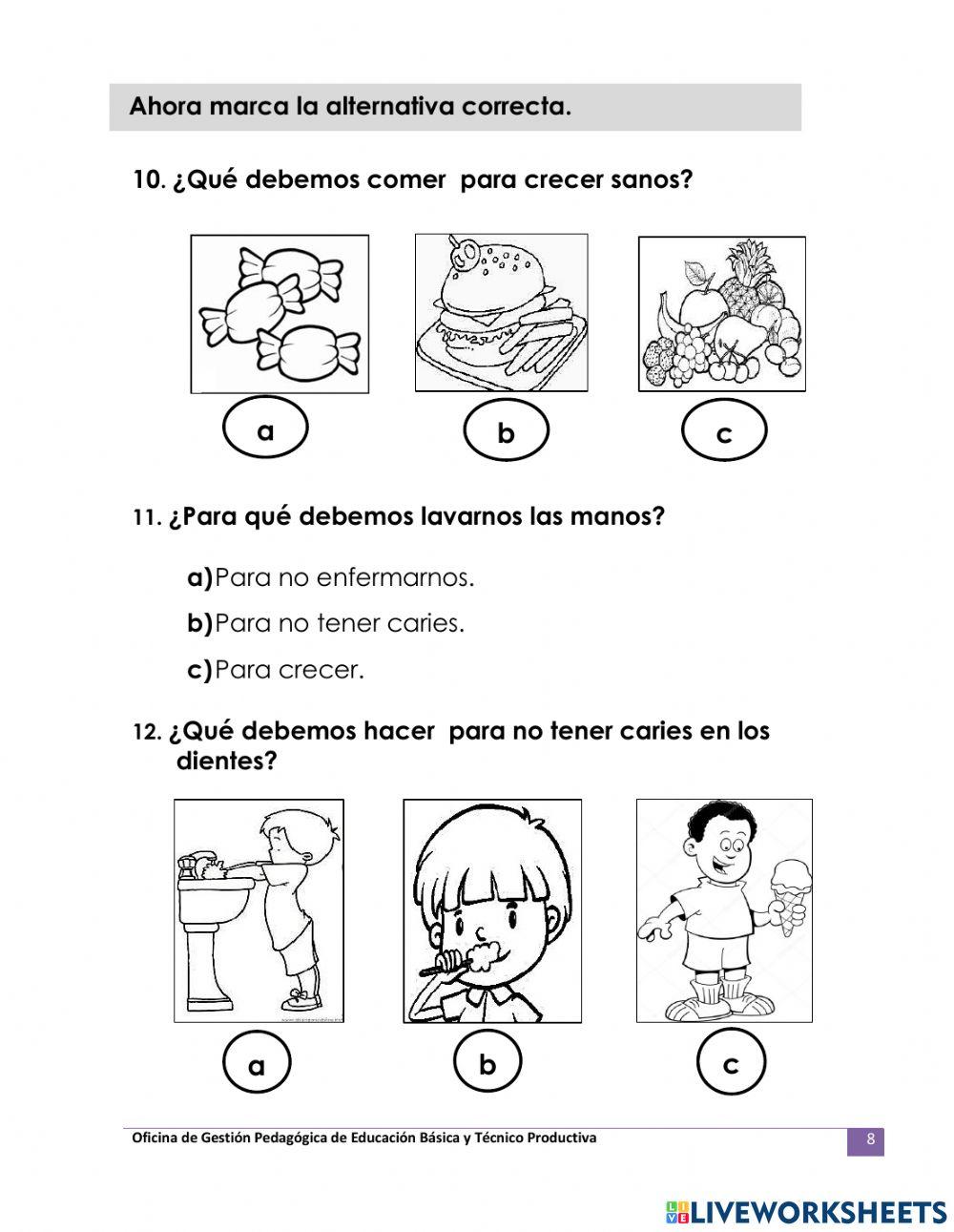 Evaluación de comunicación 1° grado