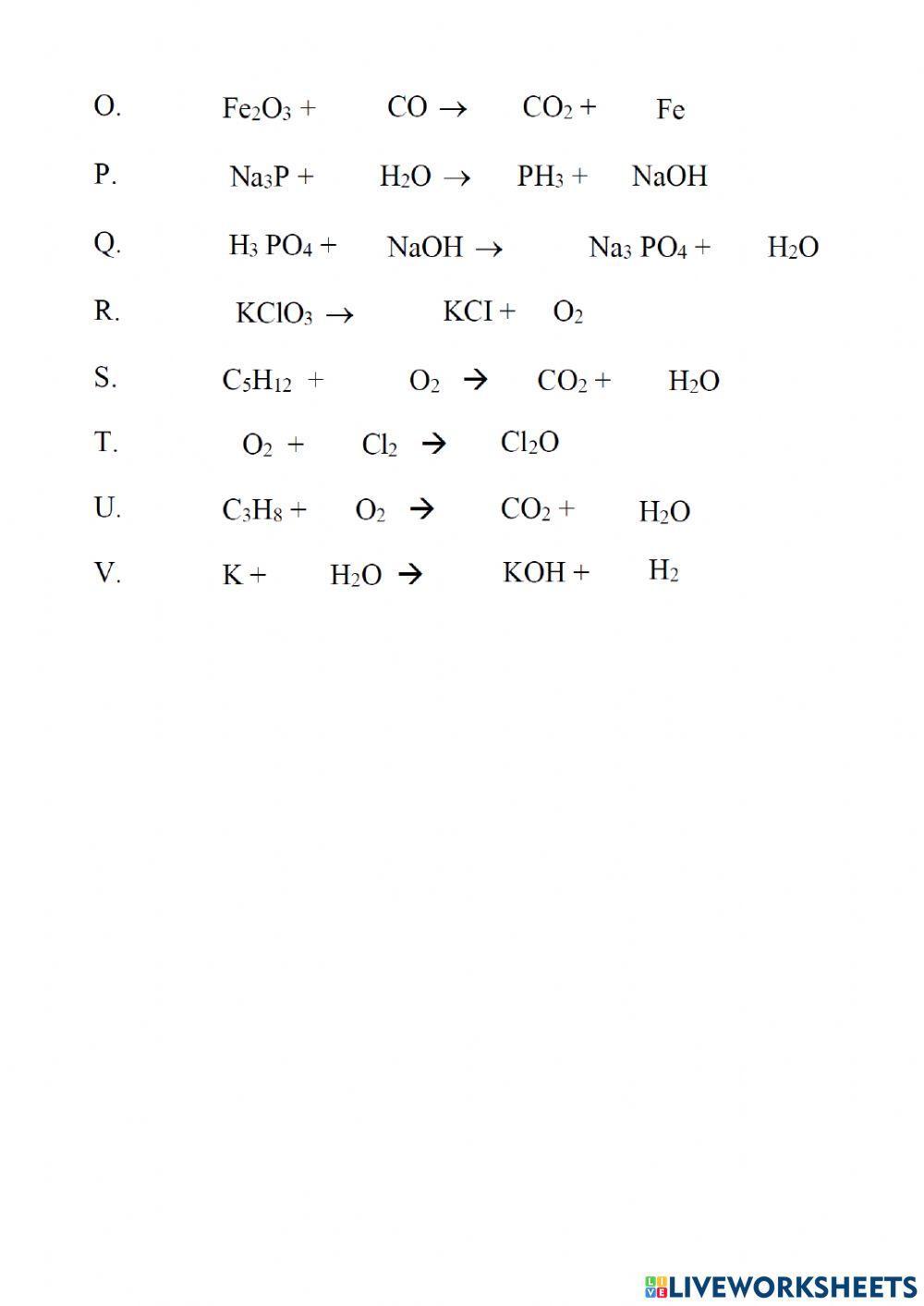 Ajuste reacciones químicas