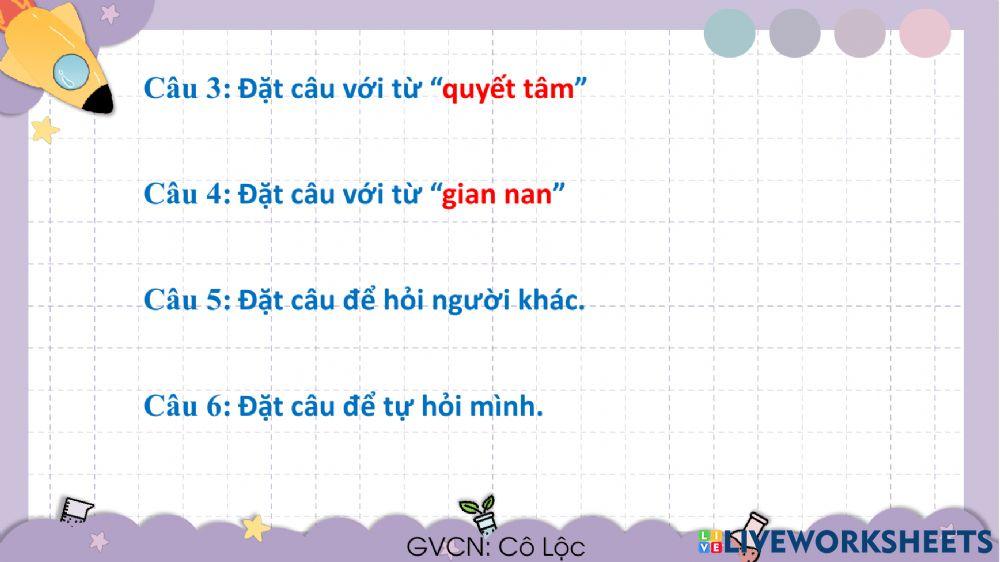 LTVC - MRVT: Ý CHÍ NGHỊ LỰC + CÂU HỎI 