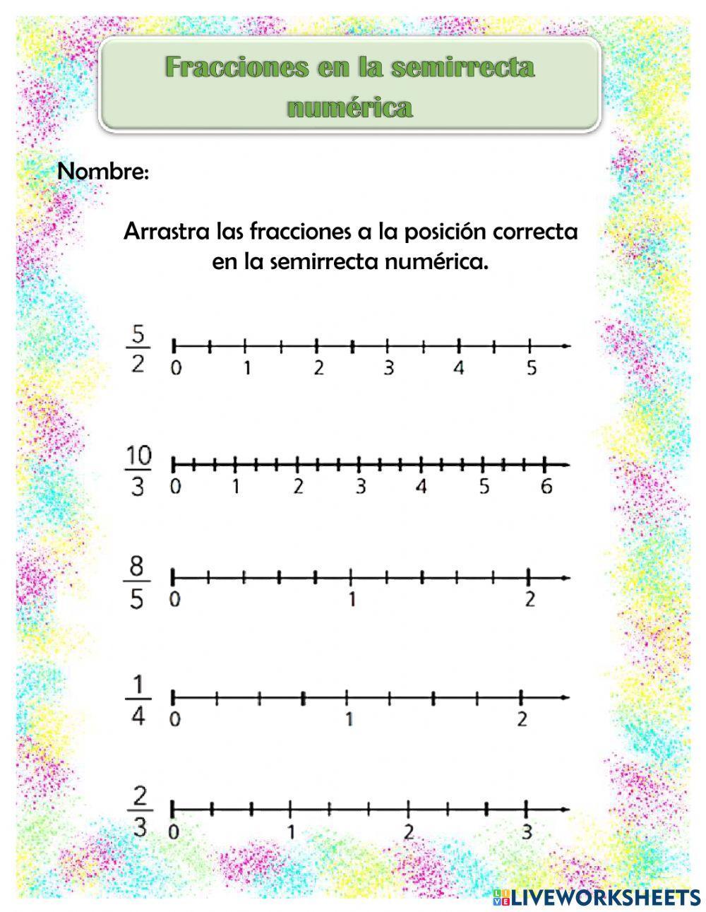 Fracciones en la semirrecta