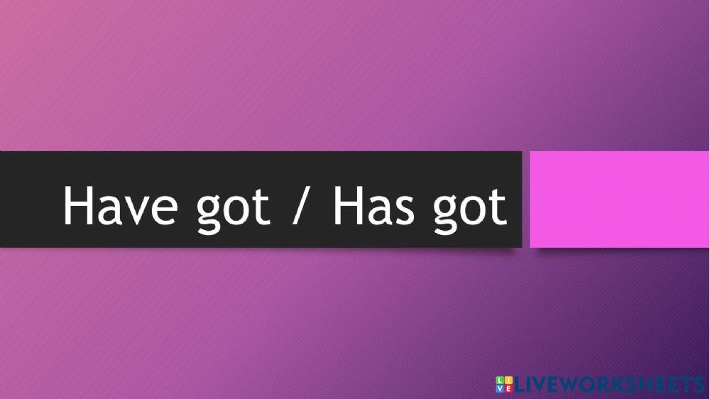 Have got - has got
