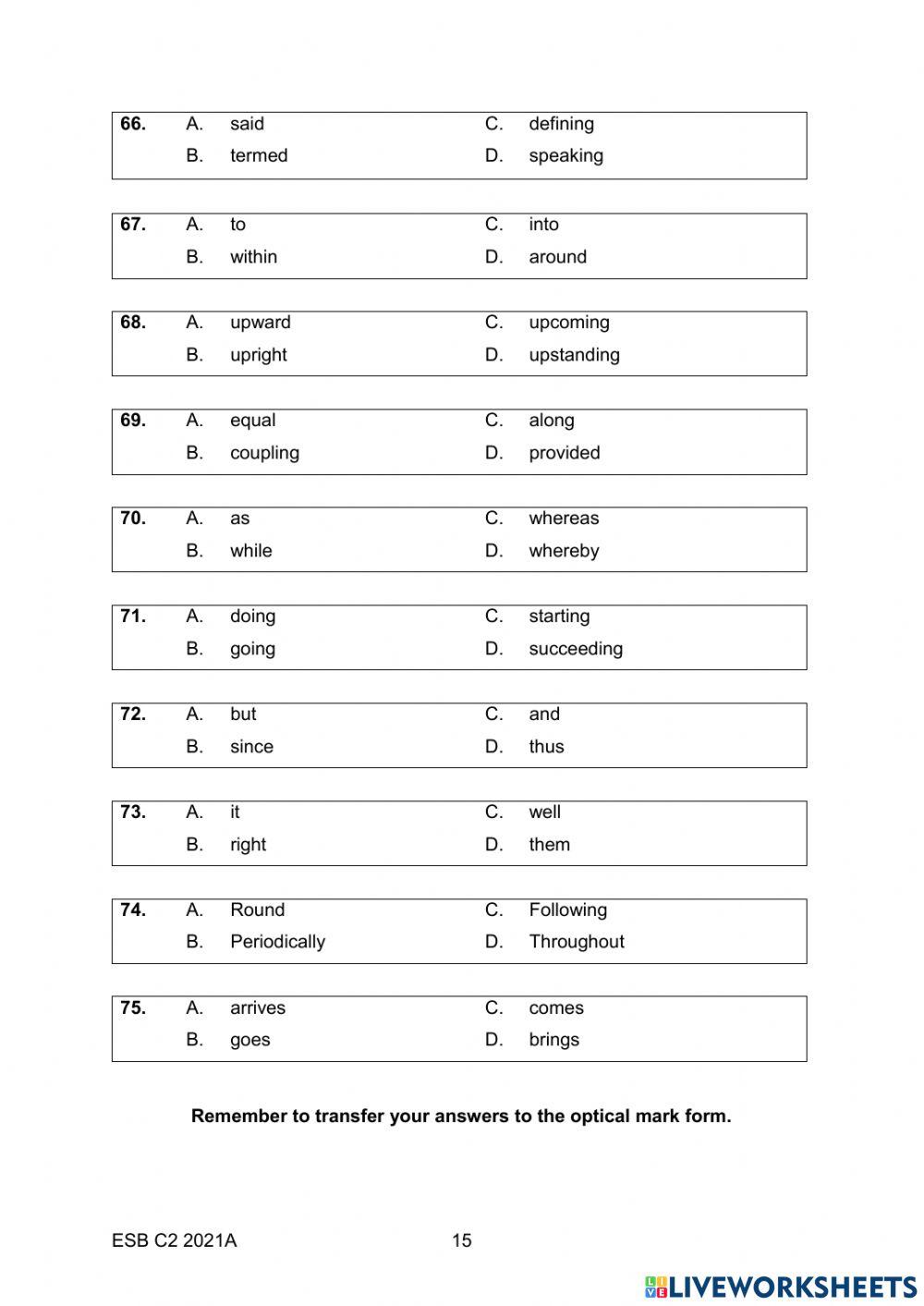 ESB C2 2021A USE OF ENGLISH