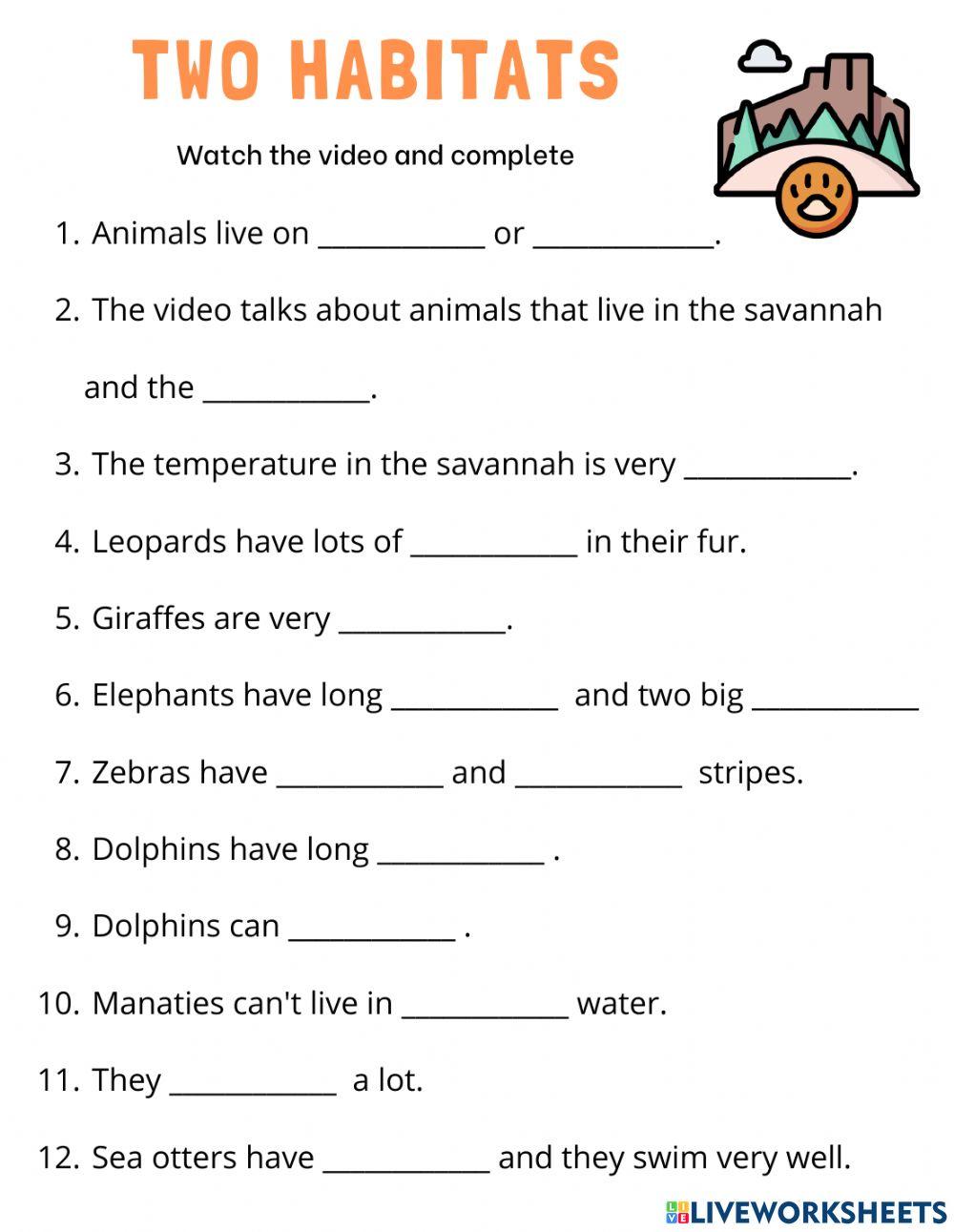 Video Animals habitats
