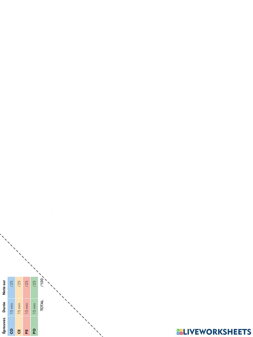 Examen DELF prim A.1