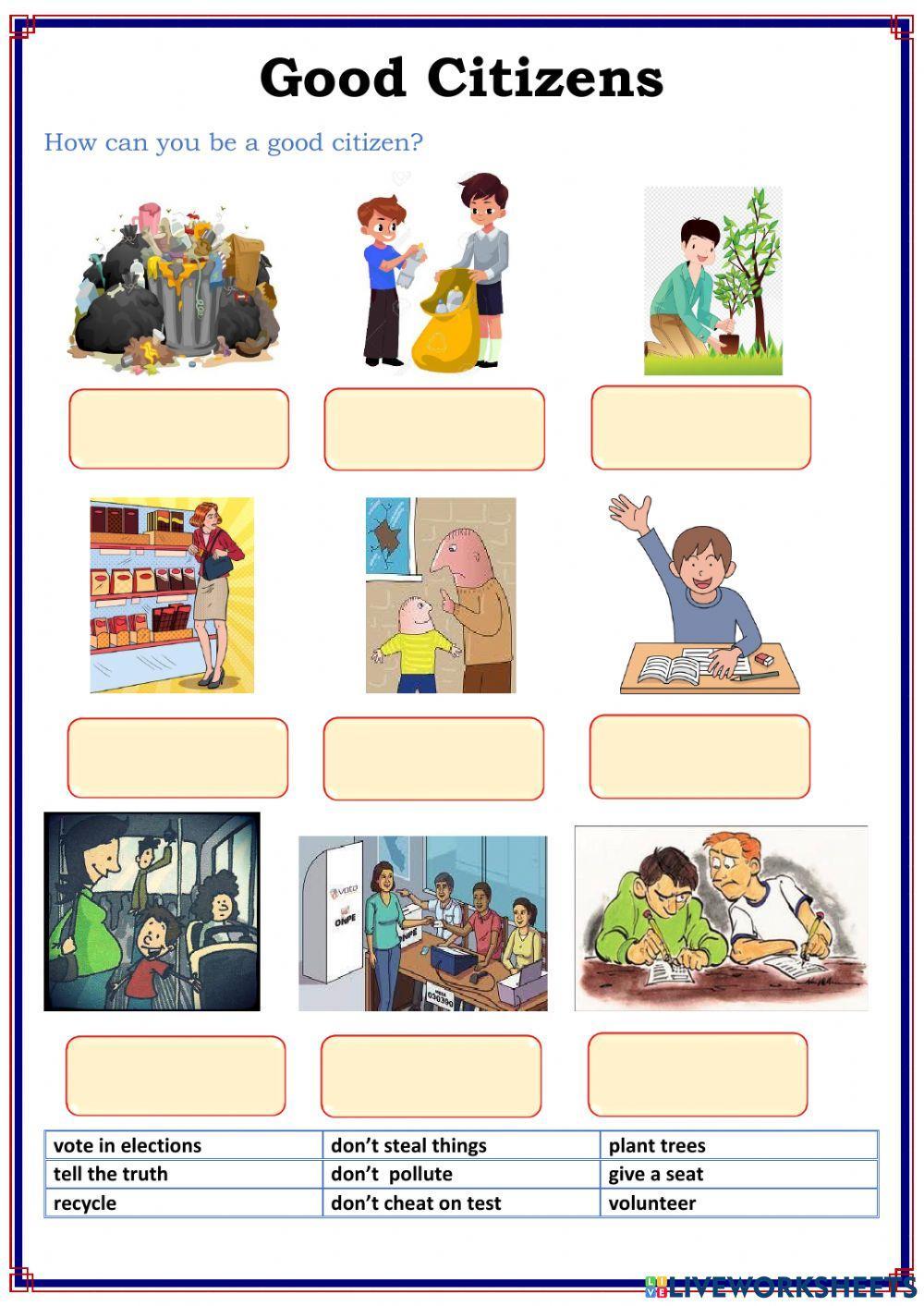 Good Citizens MissJudithTrinidad Live Worksheets