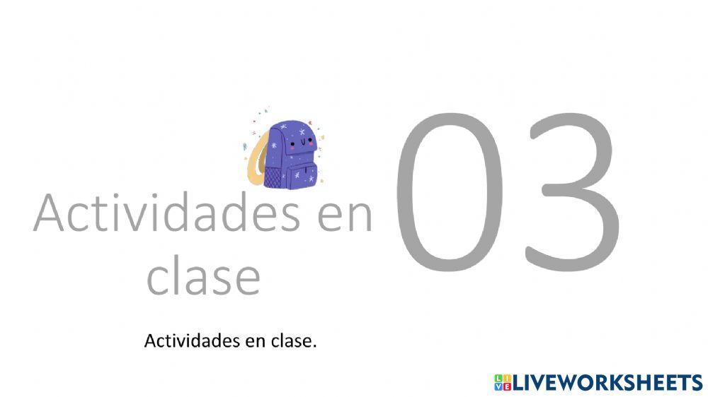 Actividad en clase octavo