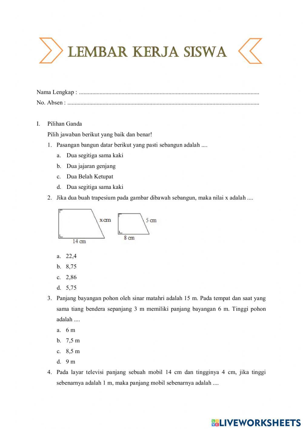 LKPD Kesebangunan dan Kekongruenan
