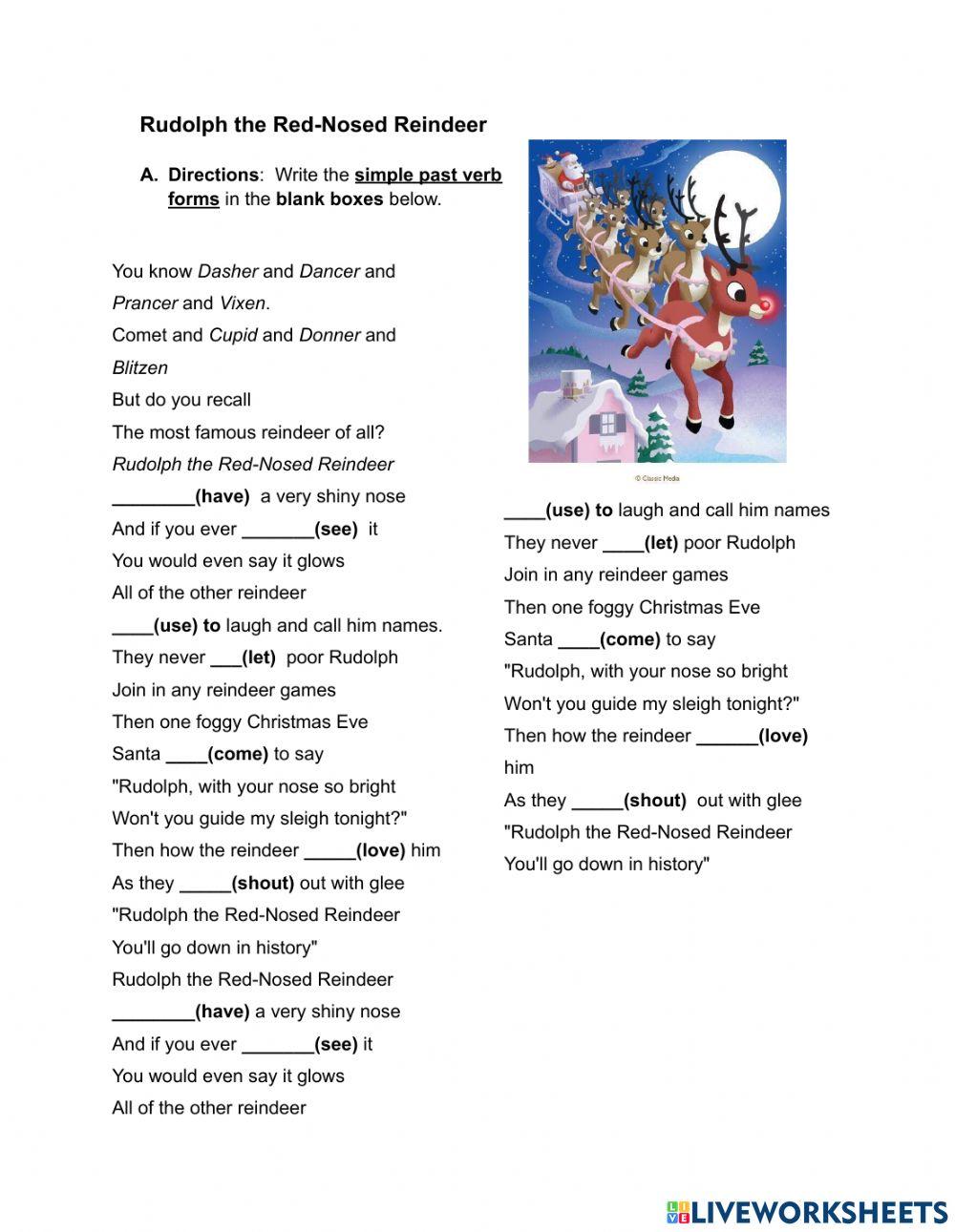 Rudolph the red-nosed reindeer- past tense song 2