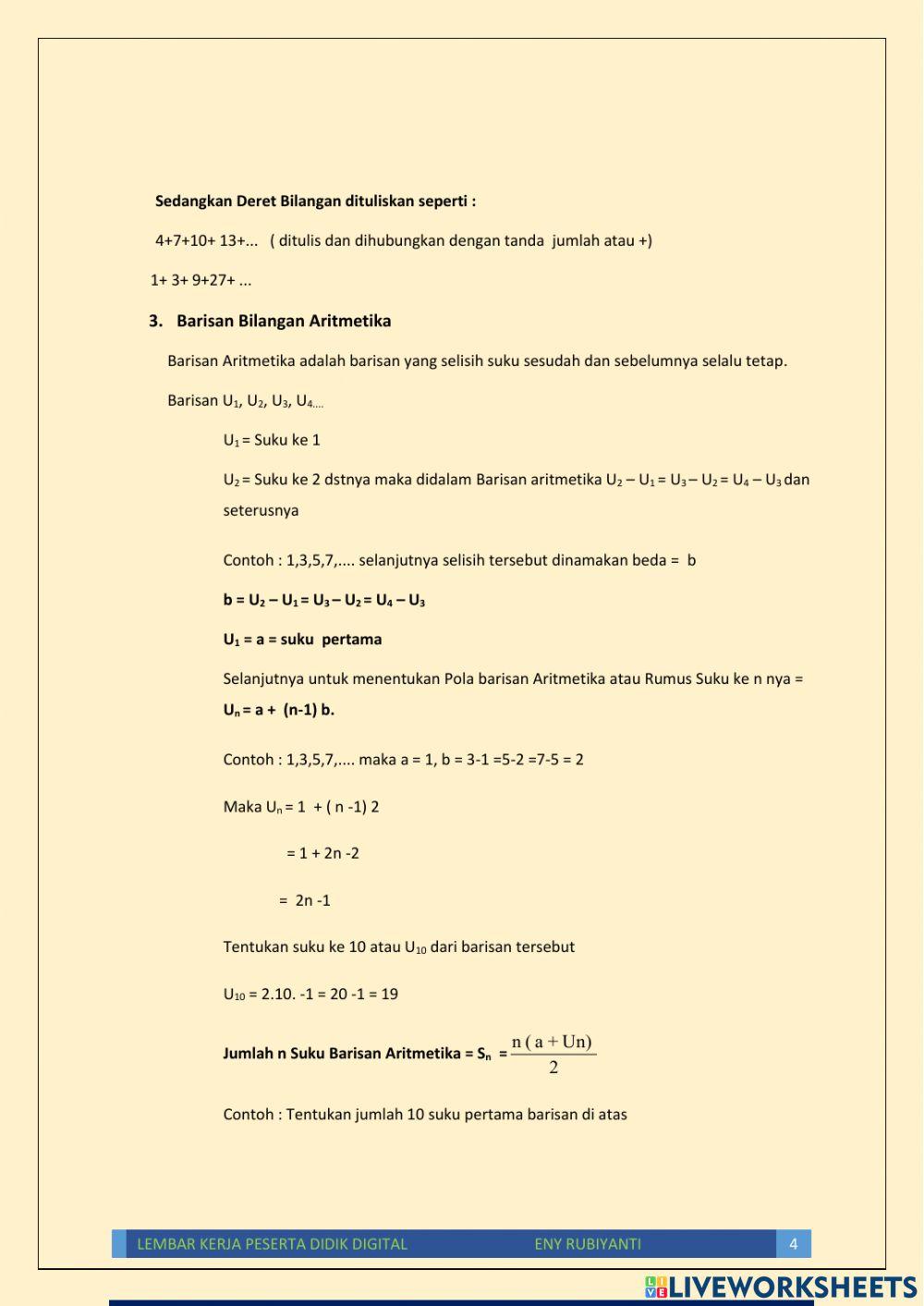 Lkpd Pola Bilangan 8