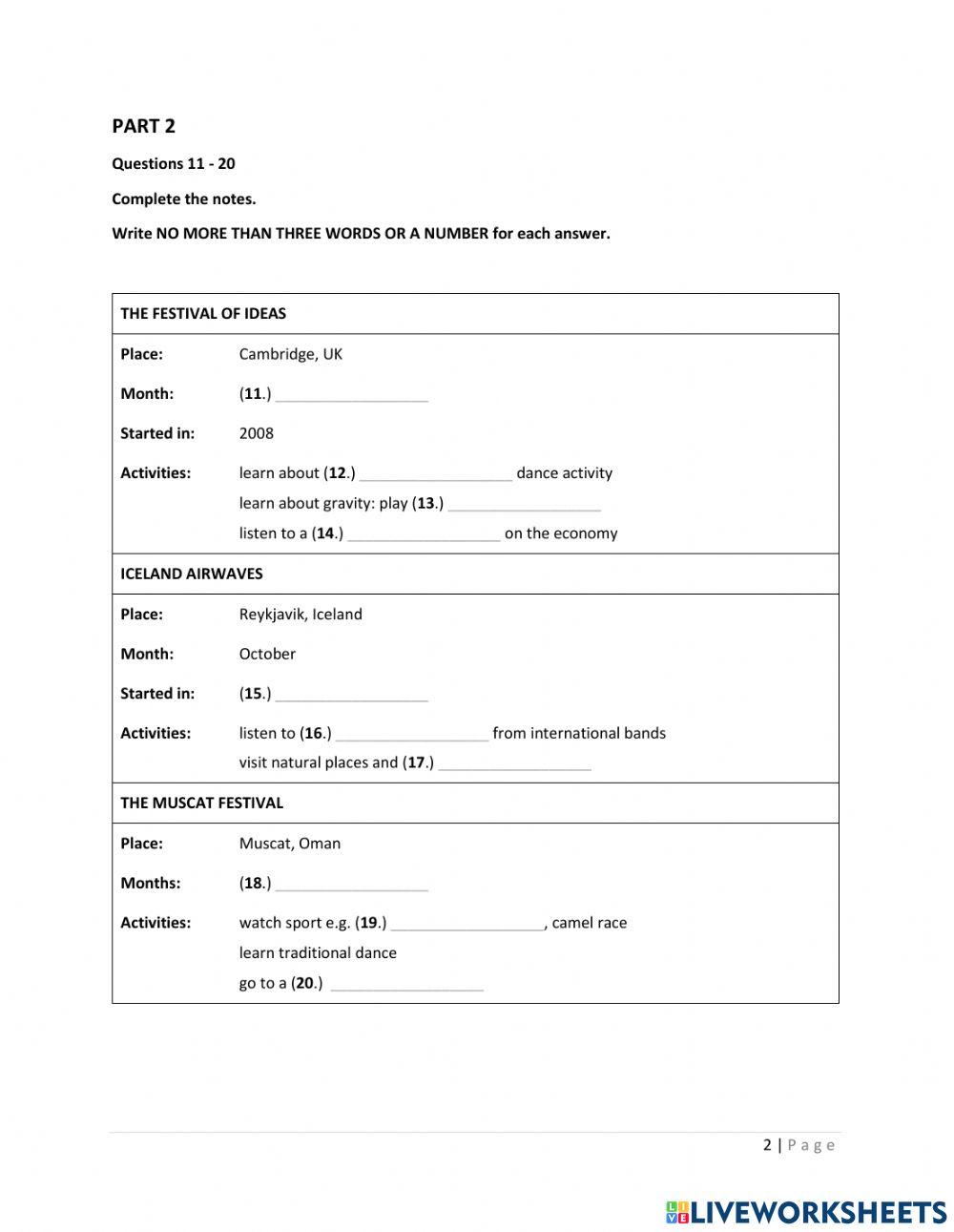 Grade 6 Listening Test
