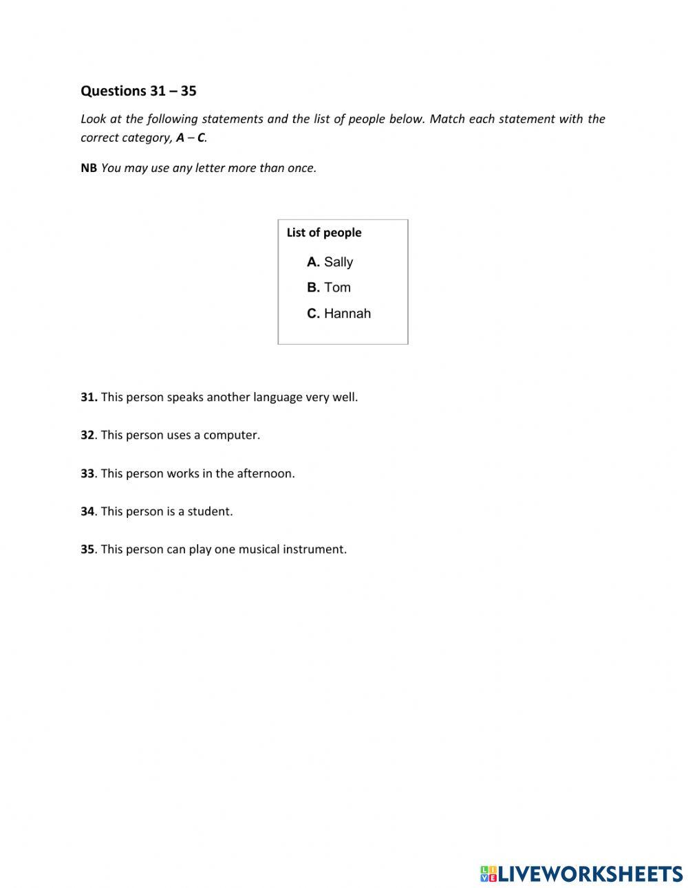 Grade 6 Reading Test