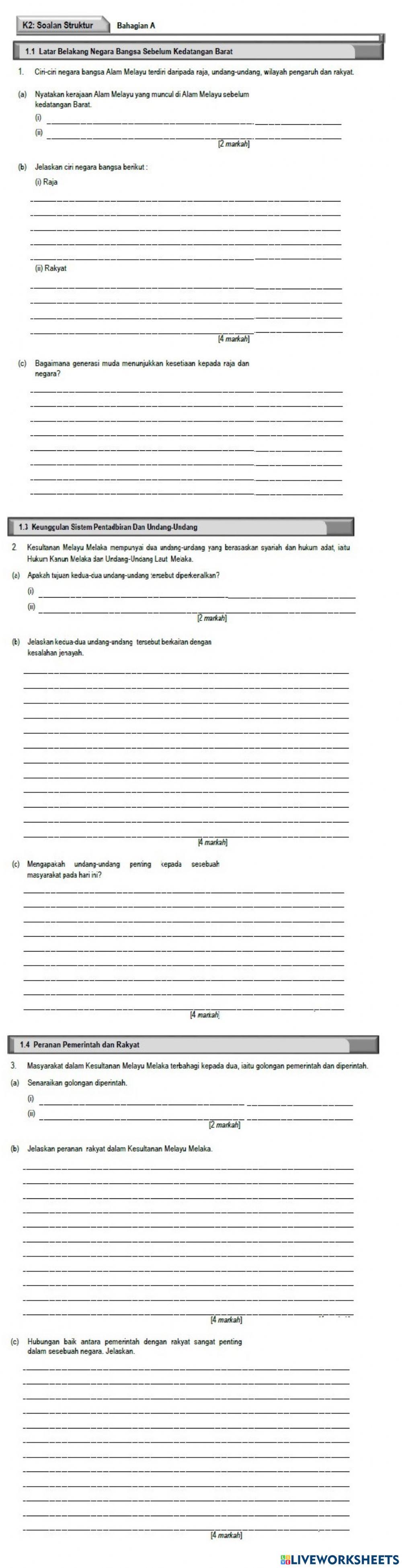 Sejarah (T4) Struktur Bab 1 KSSM