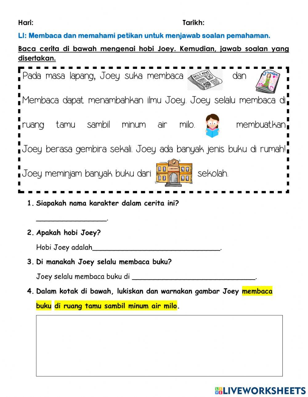 Hobi - bacaan dan pemahaman