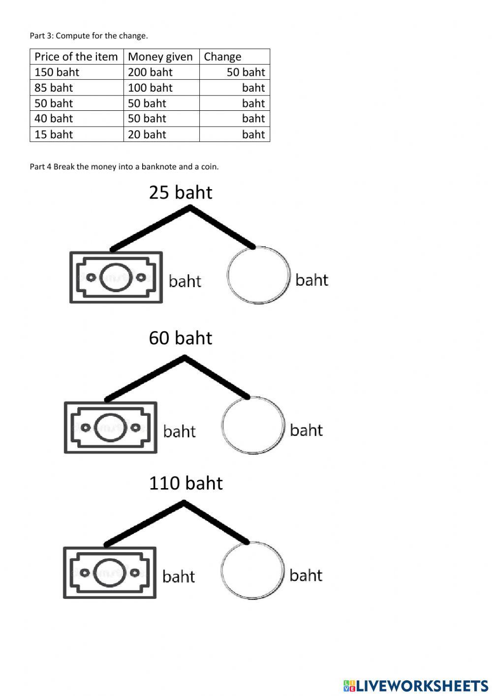 Money Quiz (Thai Baht) Money Quiz (Thai Baht)