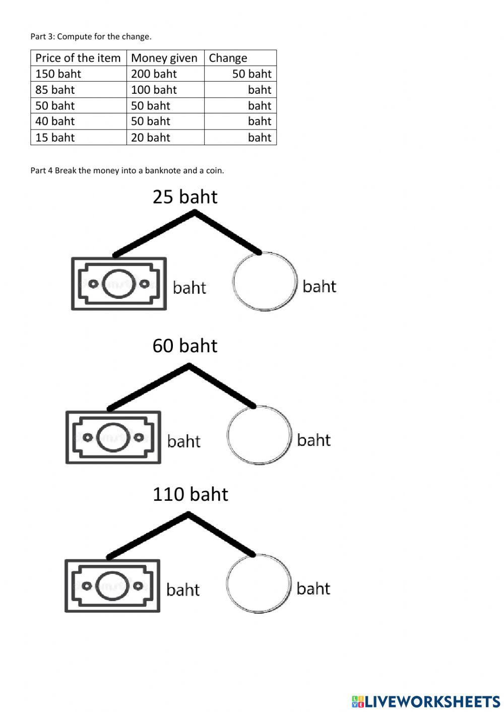 Money Quiz (Thai Baht)