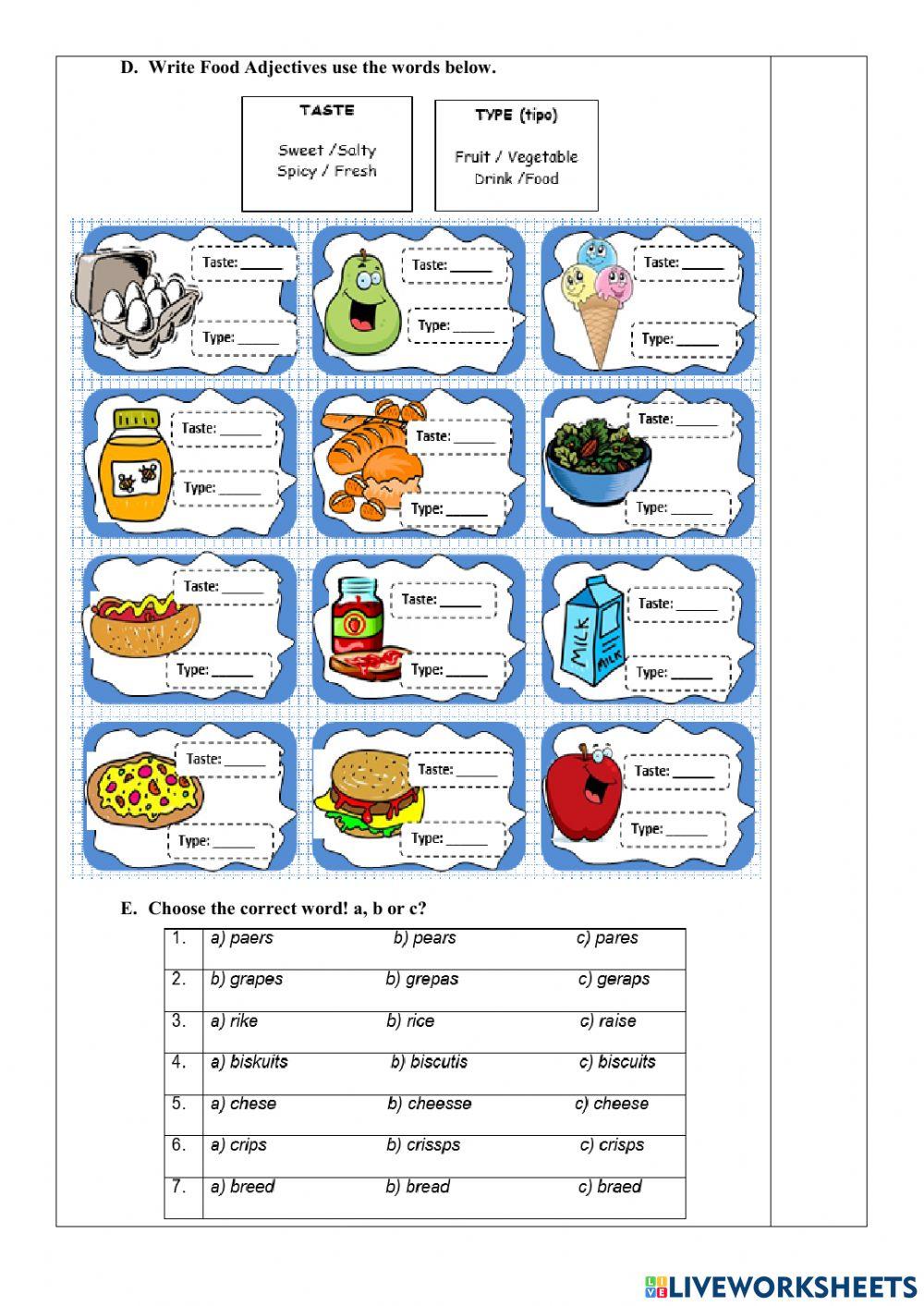 Ejercicios Online-1st BGU A-Countable and Uncountable nouns-Adjectives