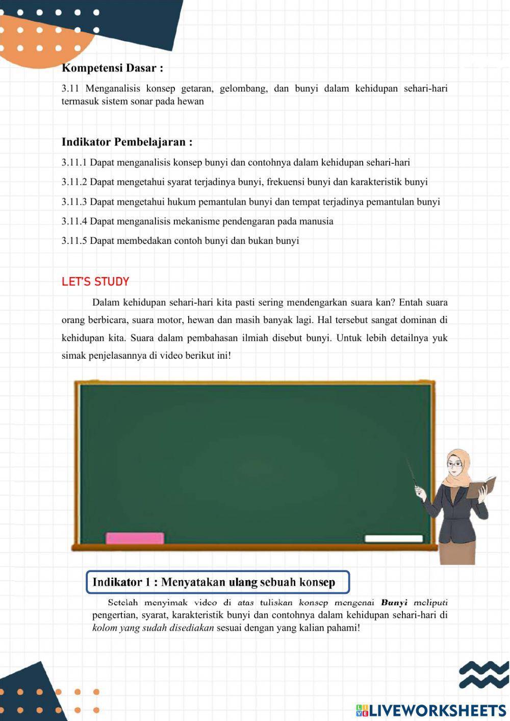 E-LKPD Materi Bunyi kelas VIII untuk SMP-MTs