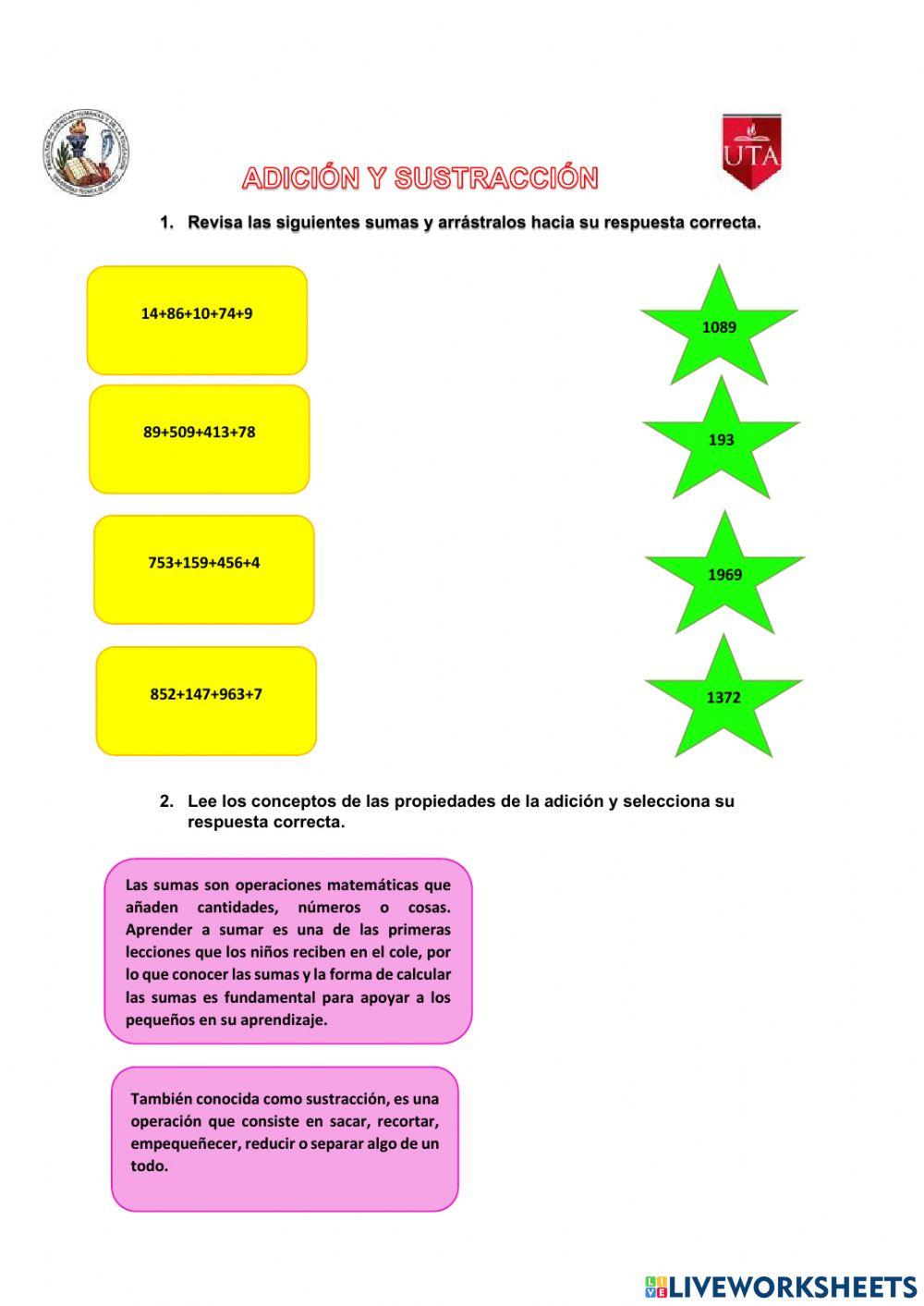 Adicion y sustraccion