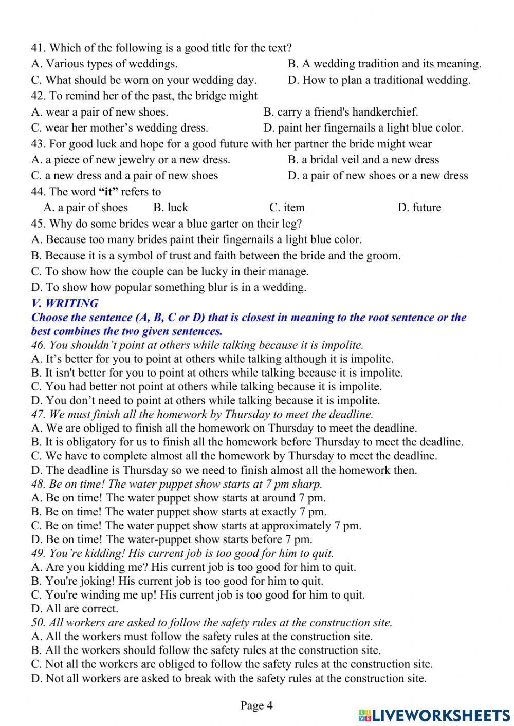 Tieng Anh Lop 8 - 1st Term Test 01
