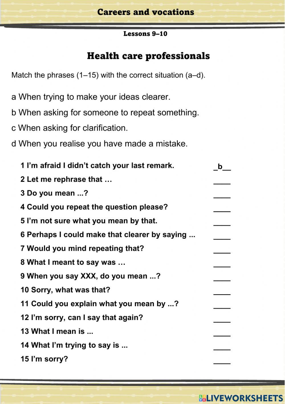 Health care professionals