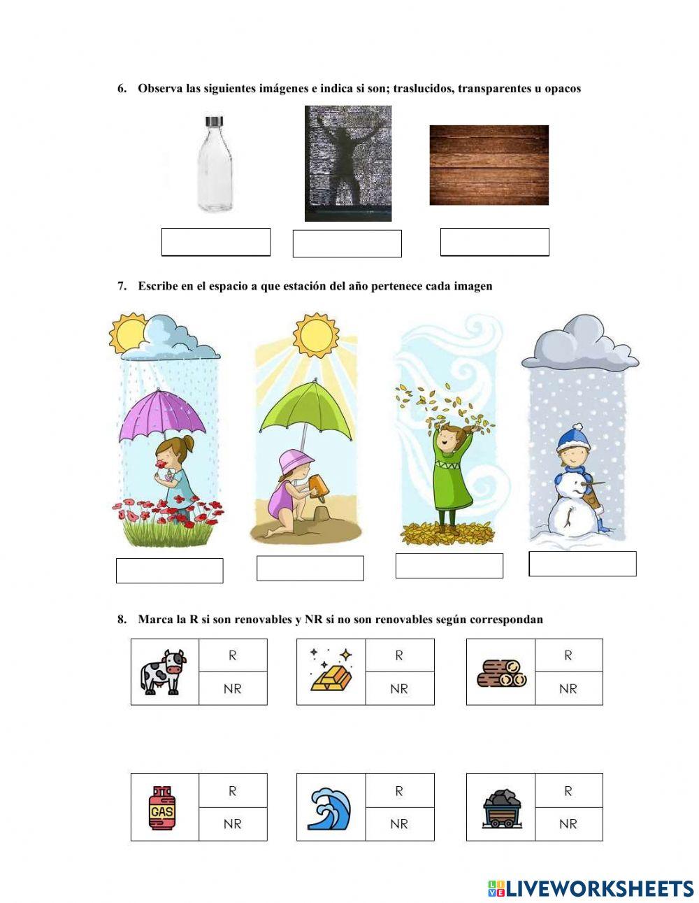 Examen de ciencias naturales 1° parcial - 2° quimestre