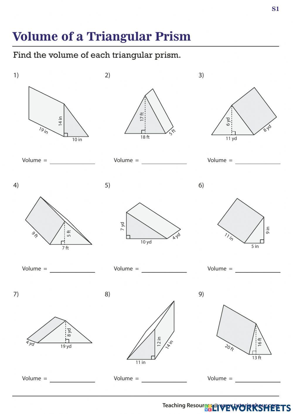 Volume Triangular Prisms