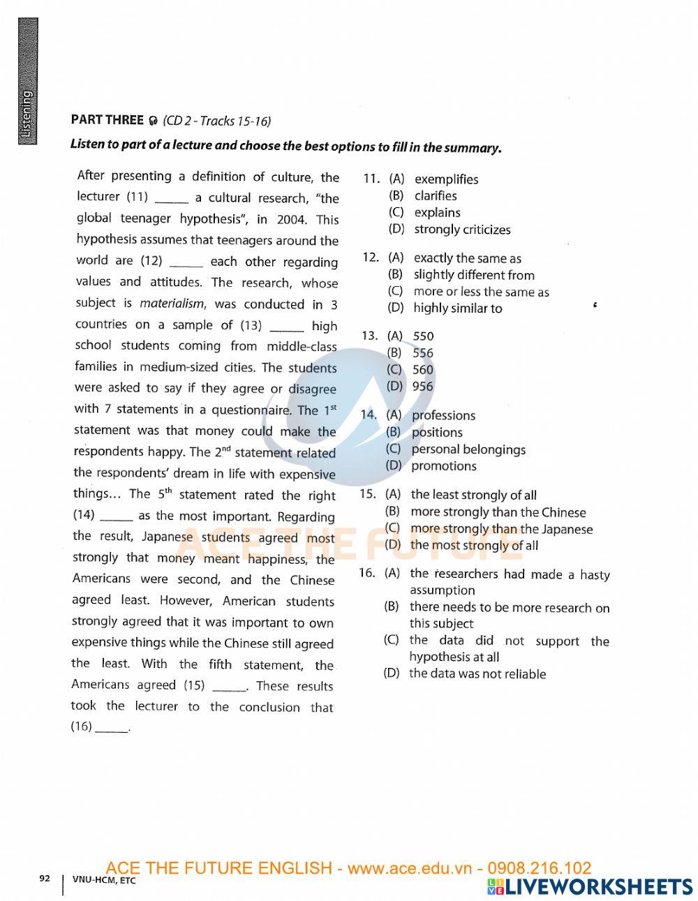 Listening practice 1