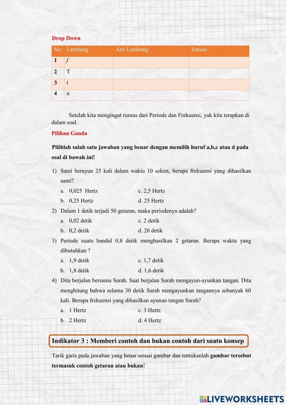 E-LKPD Materi Getaran kelas VIII untuk SMP-MTs