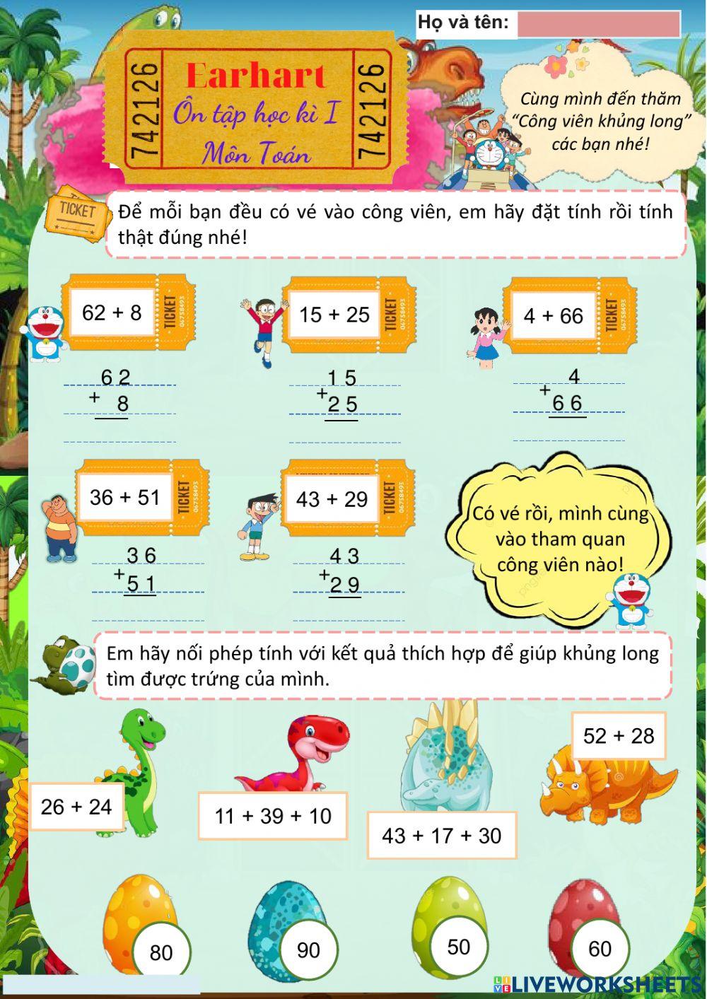 EARHART - Toán - Ôn tập học kì I