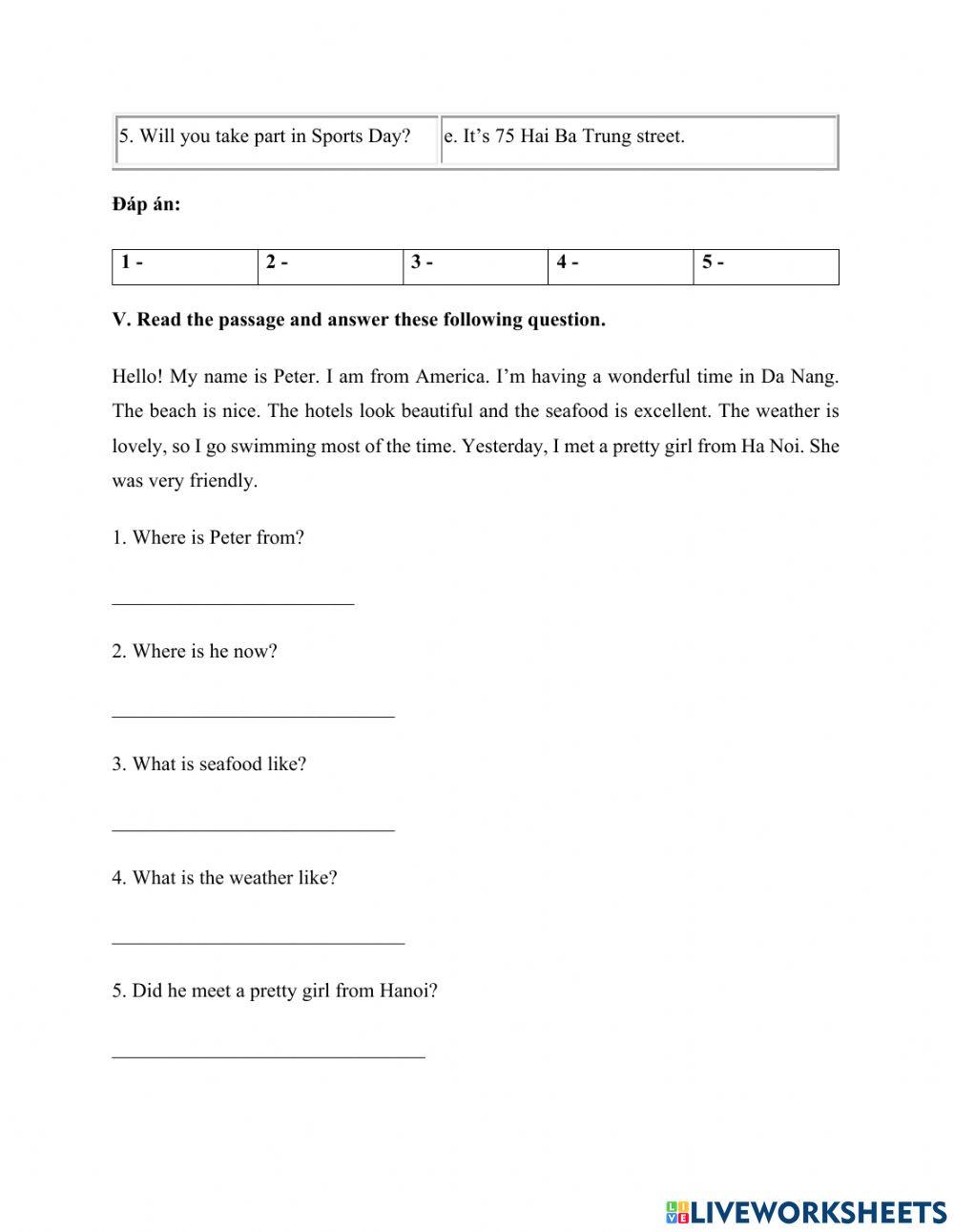 English 5 online pdf activity for 5 | Live Worksheets