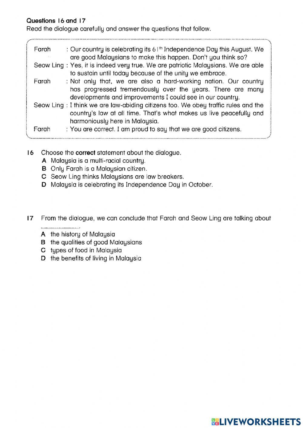 English - Standard 4 - Paper 1