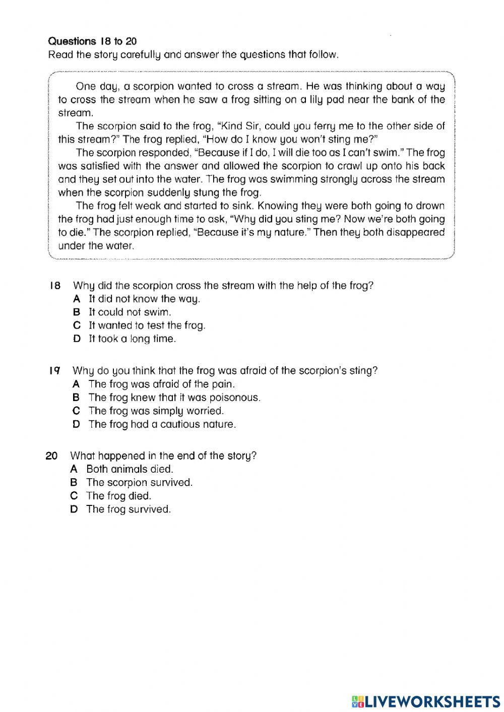 English - Standard 4 - Paper 1