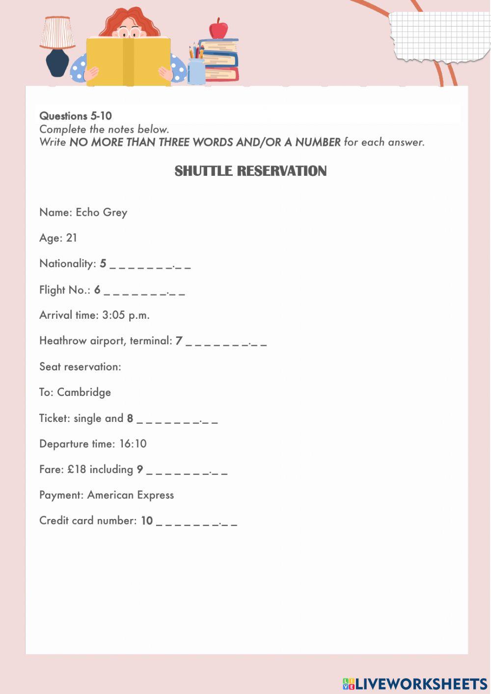 Shuttle reservation Shuttle reservation