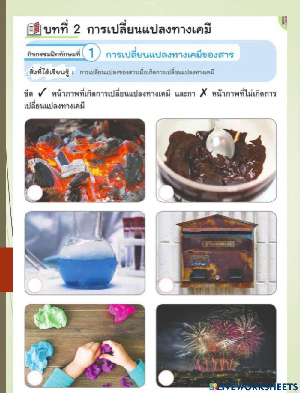 การเปลี่ยนแปลงทางเคมี