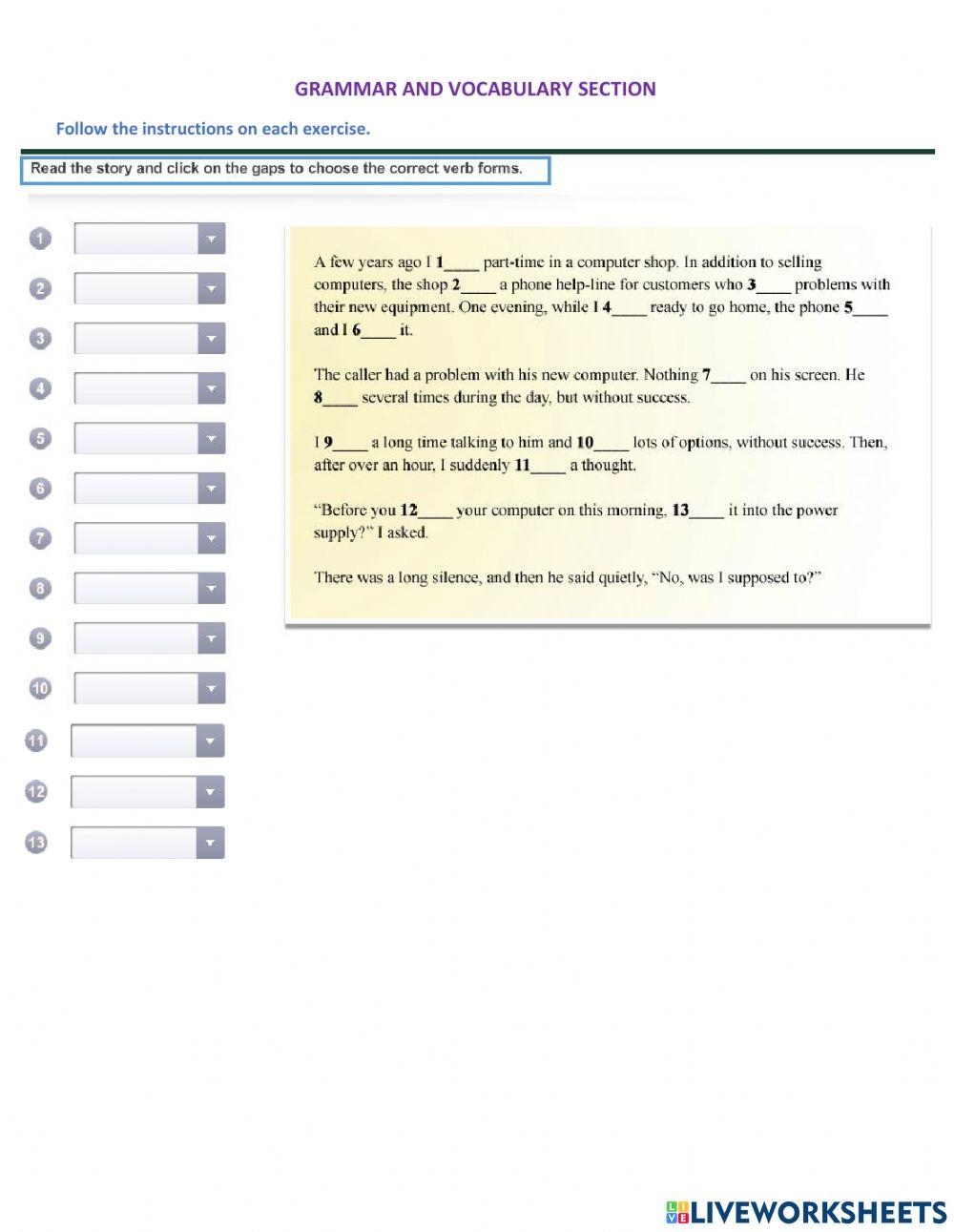 OBJECTIVE FIRST UNIT 5-6 EXAM