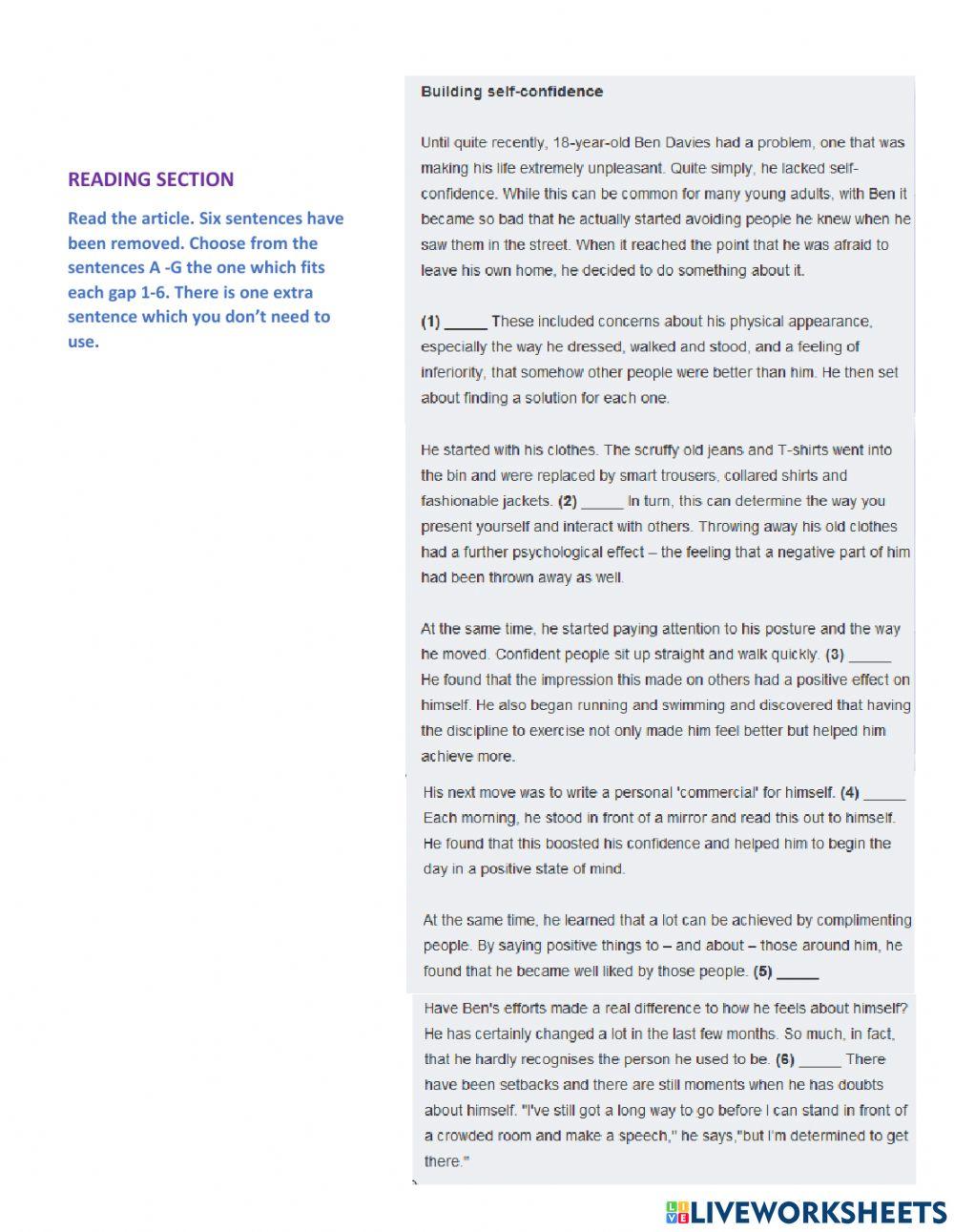 OBJECTIVE FIRST UNIT 5-6 EXAM