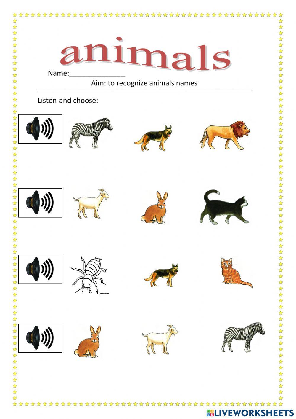 Listen and choose interactive worksheet for Grade 1 | Live Worksheets